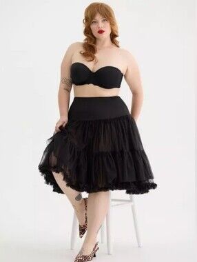 Torrid Retro Chic Crinoline Skirt Black Ruffle 18W